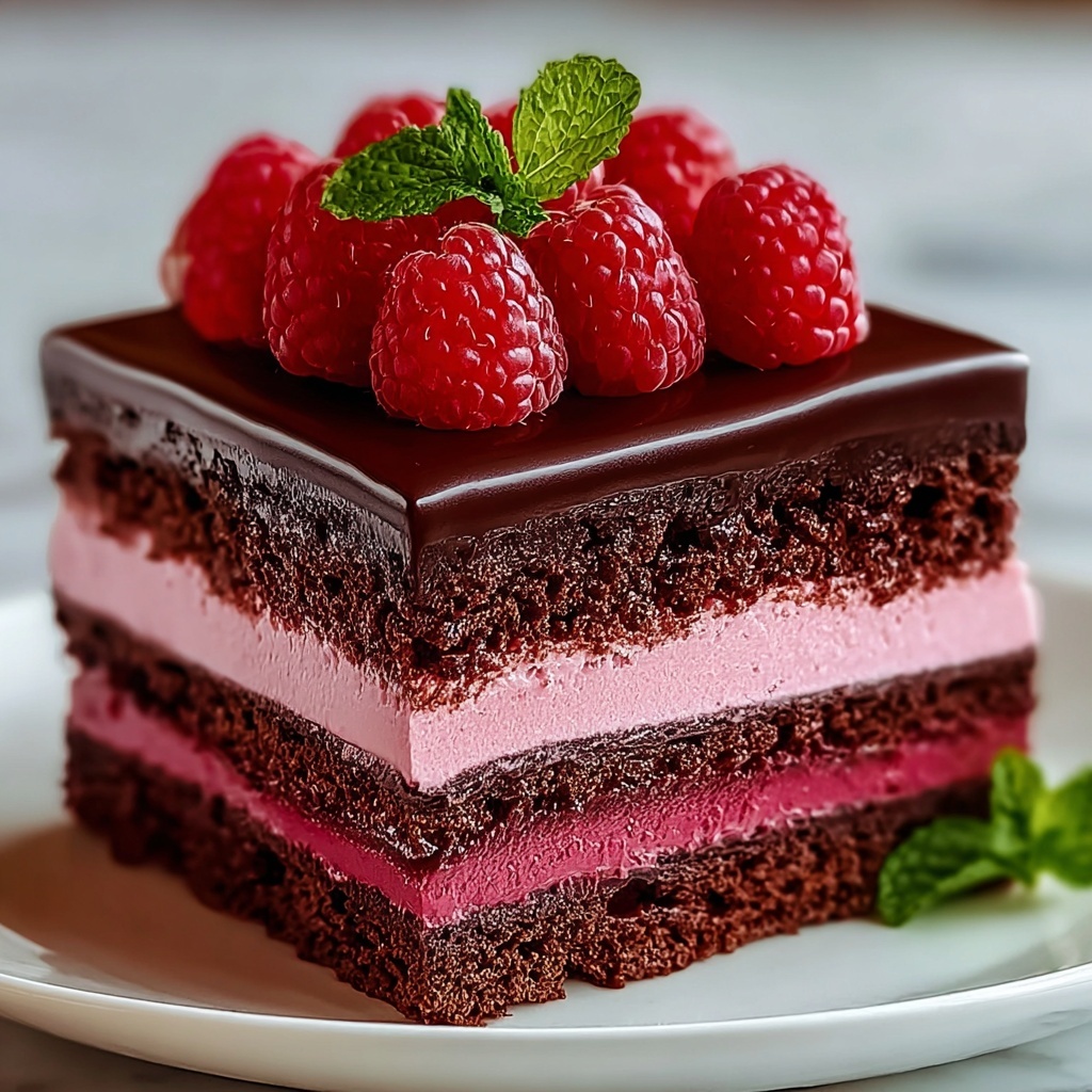 Heavenly Raspberry Chocolate Mousse Cake Recipe - Recipe Image