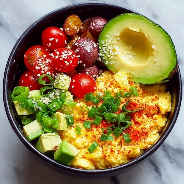 Savory Breakfast Bowl with Scrambled Eggs, Avocado & Roasted Baby Potatoes Recipe