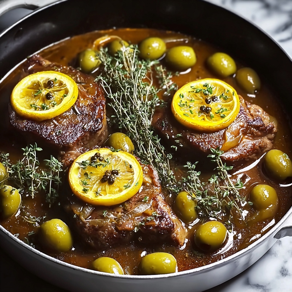 Braised Lamb Neck with Lemon, Olives & Warm Spices Recipe - Recipe Image