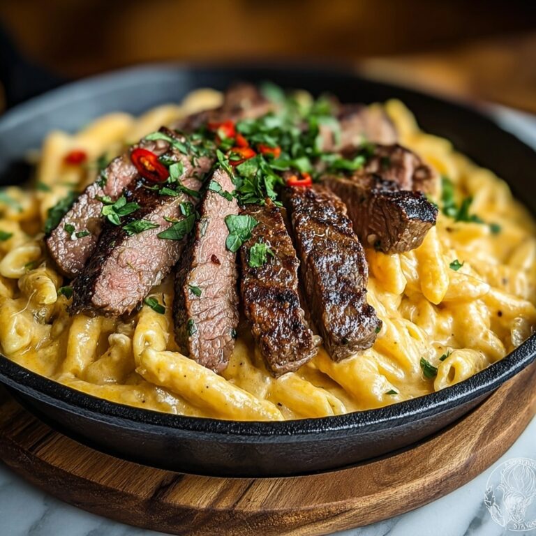 Creamy Cajun Butter Steak Pasta Skillet Recipe