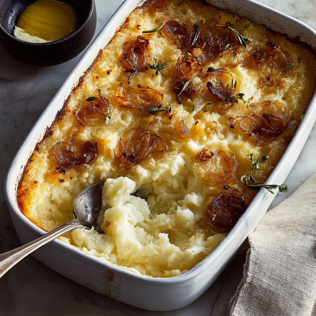 French Onion Funeral Potatoes Recipe - Recipe Image