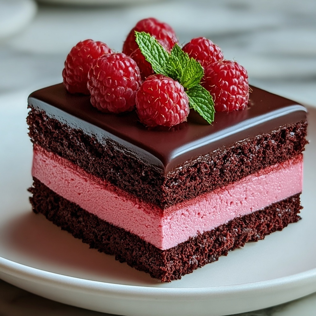Heavenly Raspberry Chocolate Mousse Cake Recipe - Recipe Image