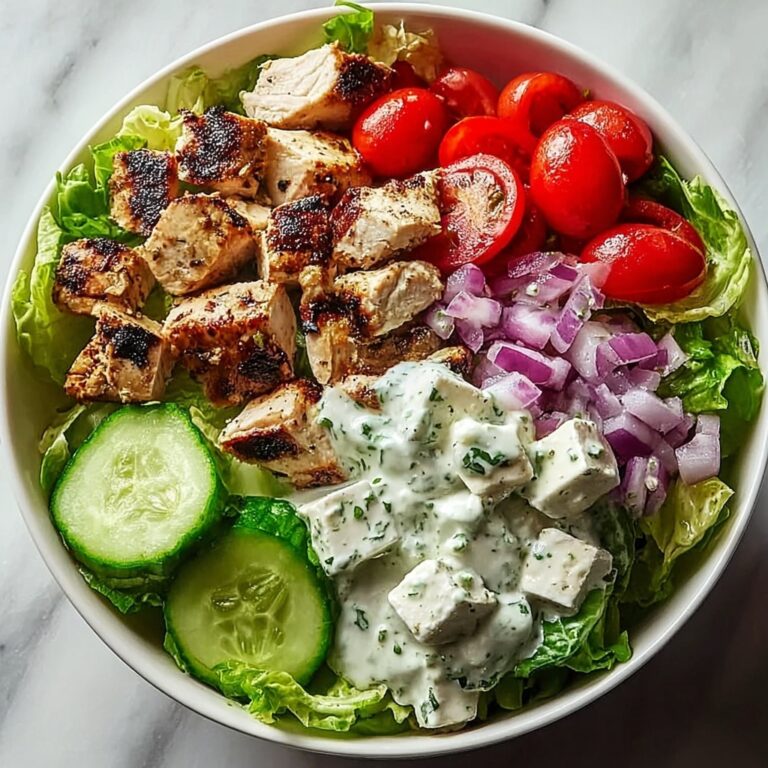 Greek Chicken Salad Bowl with Tzatziki & Feta Recipe