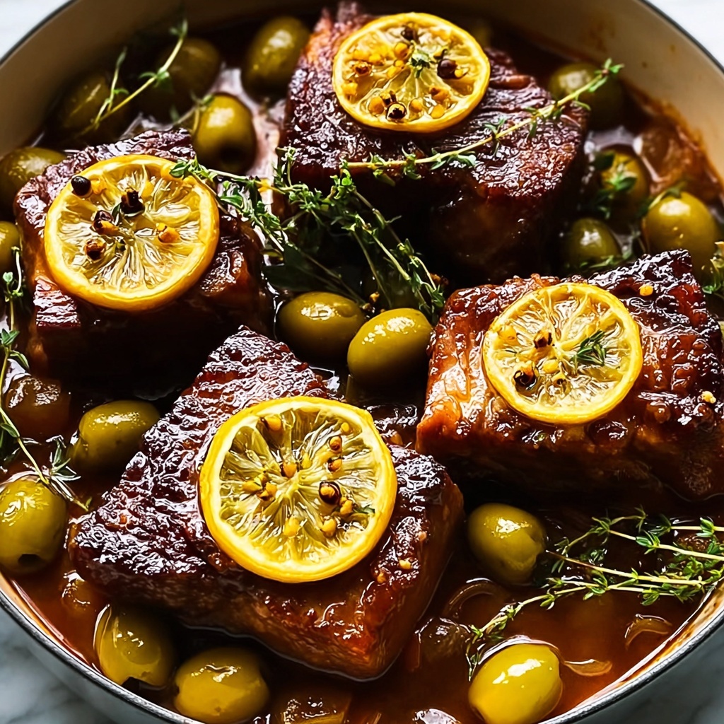Braised Lamb Neck with Lemon, Olives & Warm Spices Recipe - Recipe Image