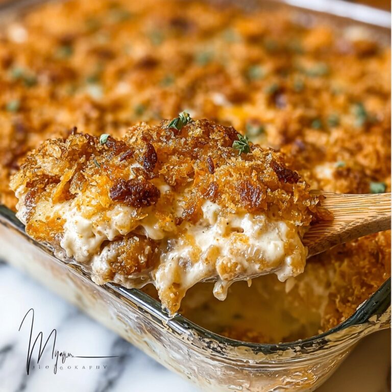 Creamy Chicken Casserole with Cheddar and Vegetable Topping Recipe