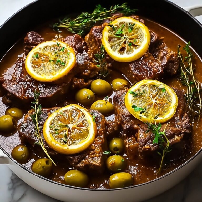 Braised Lamb Neck with Lemon, Olives & Warm Spices Recipe