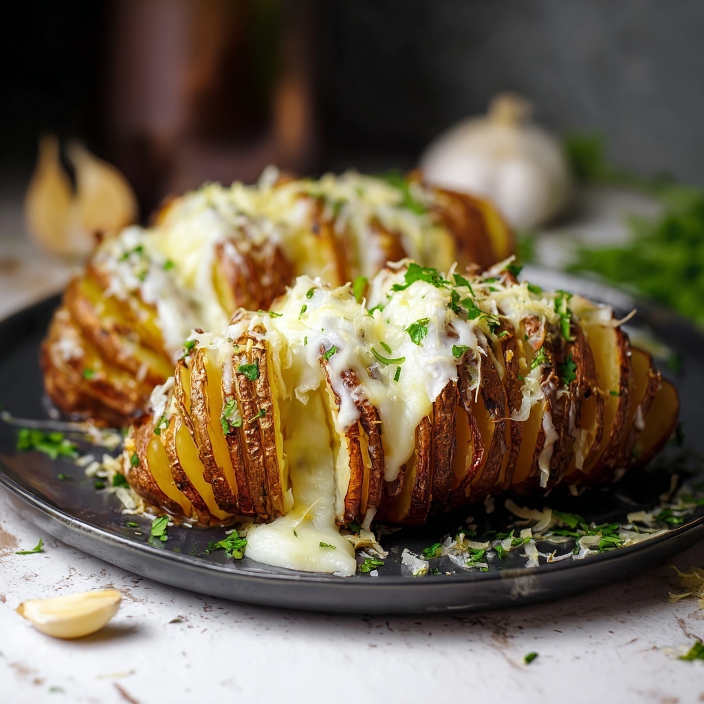 Garlic Parmesan Hasselback Potatoes Recipe - Recipe Image