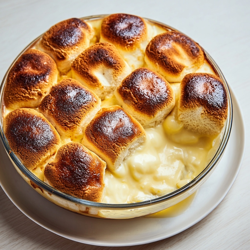 Custard Bread Pudding with Vanilla Sauce Recipe - Recipe Image