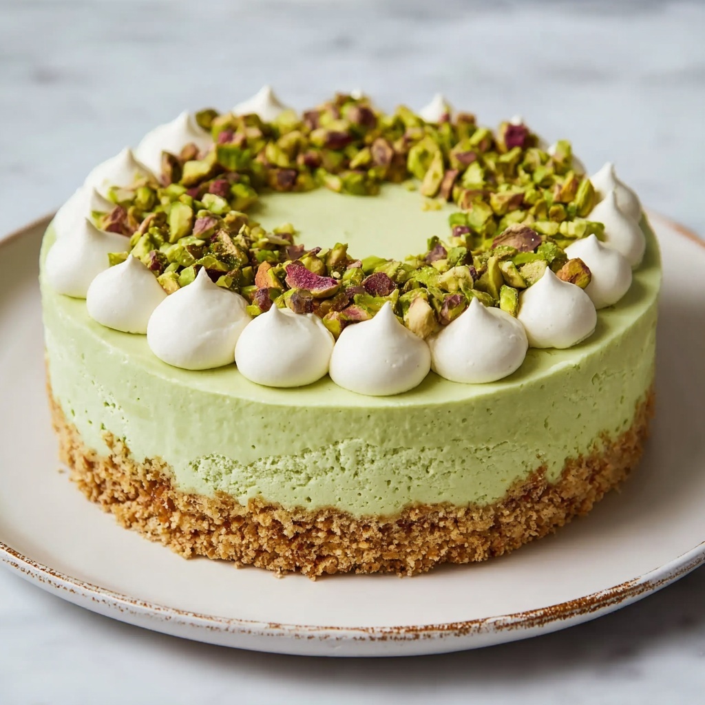 Easy No-Bake Pistachio Cheesecake Recipe - Recipe Image