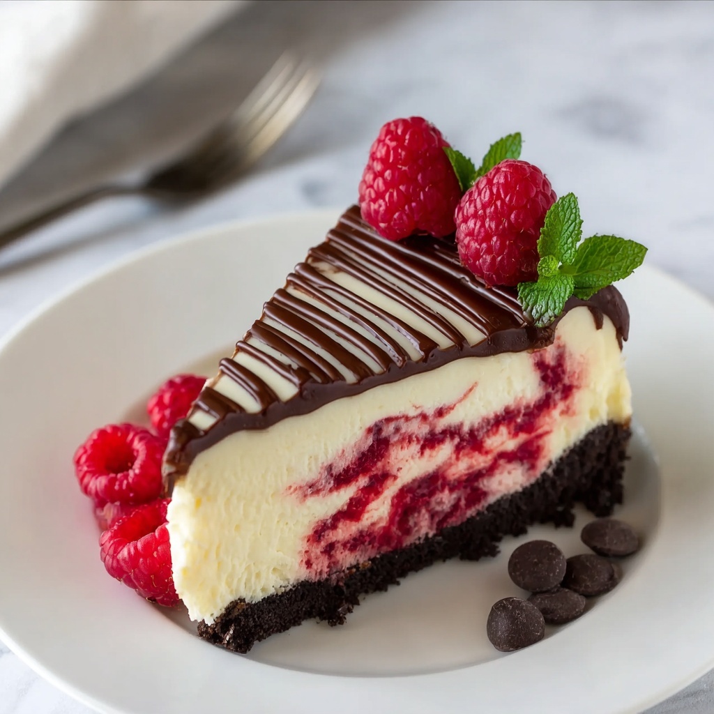 Chocolate Cheesecake With Raspberry Swirl Recipe - Recipe Image