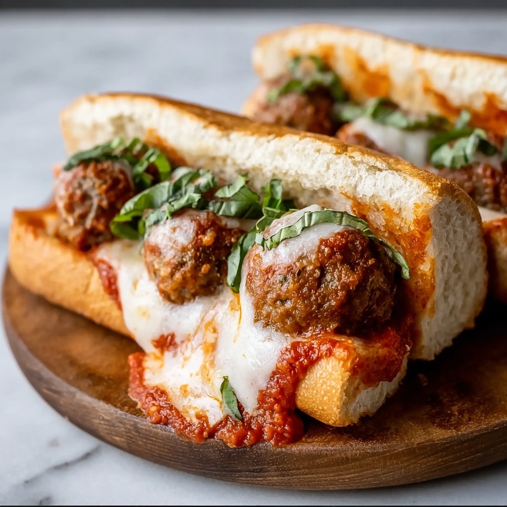 Meatball Subs with Tomato Basil Sauce and Melted Provolone Recipe - Recipe Image