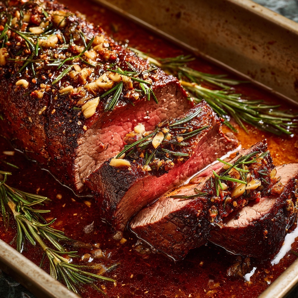 Oven-Roasted Beef Tenderloin with Herbs and Garlic Recipe - Recipe Image