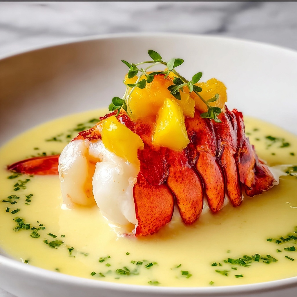Butter-Poached Lobster Tail with Egg Emulsion Recipe - Recipe Image