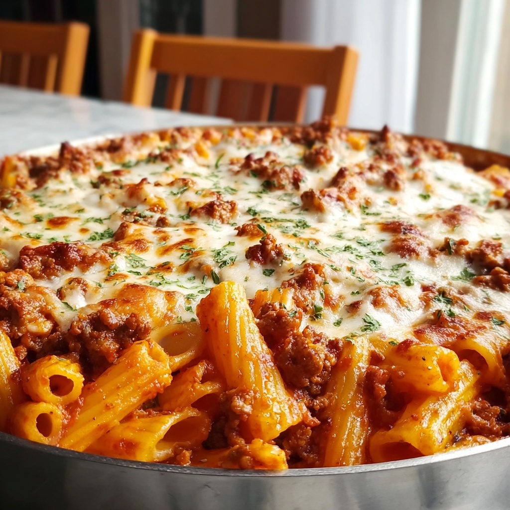 Baked Ziti with Ground Beef and Ricotta Recipe - Recipe Image