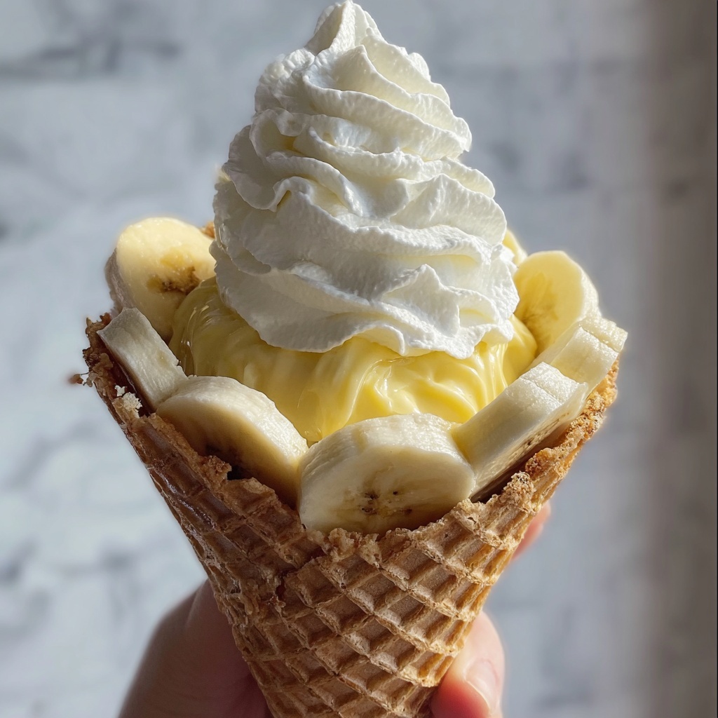 Banana Pudding Cheesecake Cones Recipe - Recipe Image
