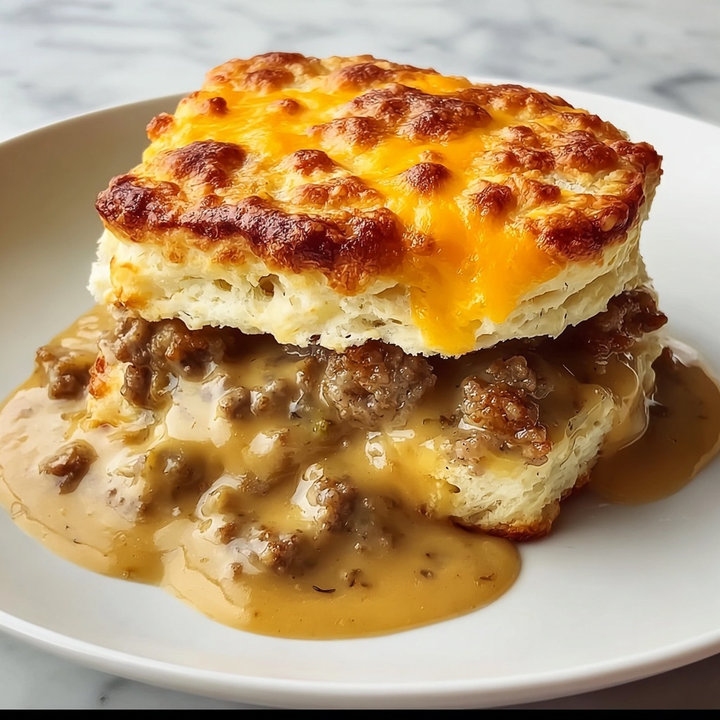 Sausage Gravy & Biscuits Casserole: 7 Comforting Layers Recipe - Recipe Image
