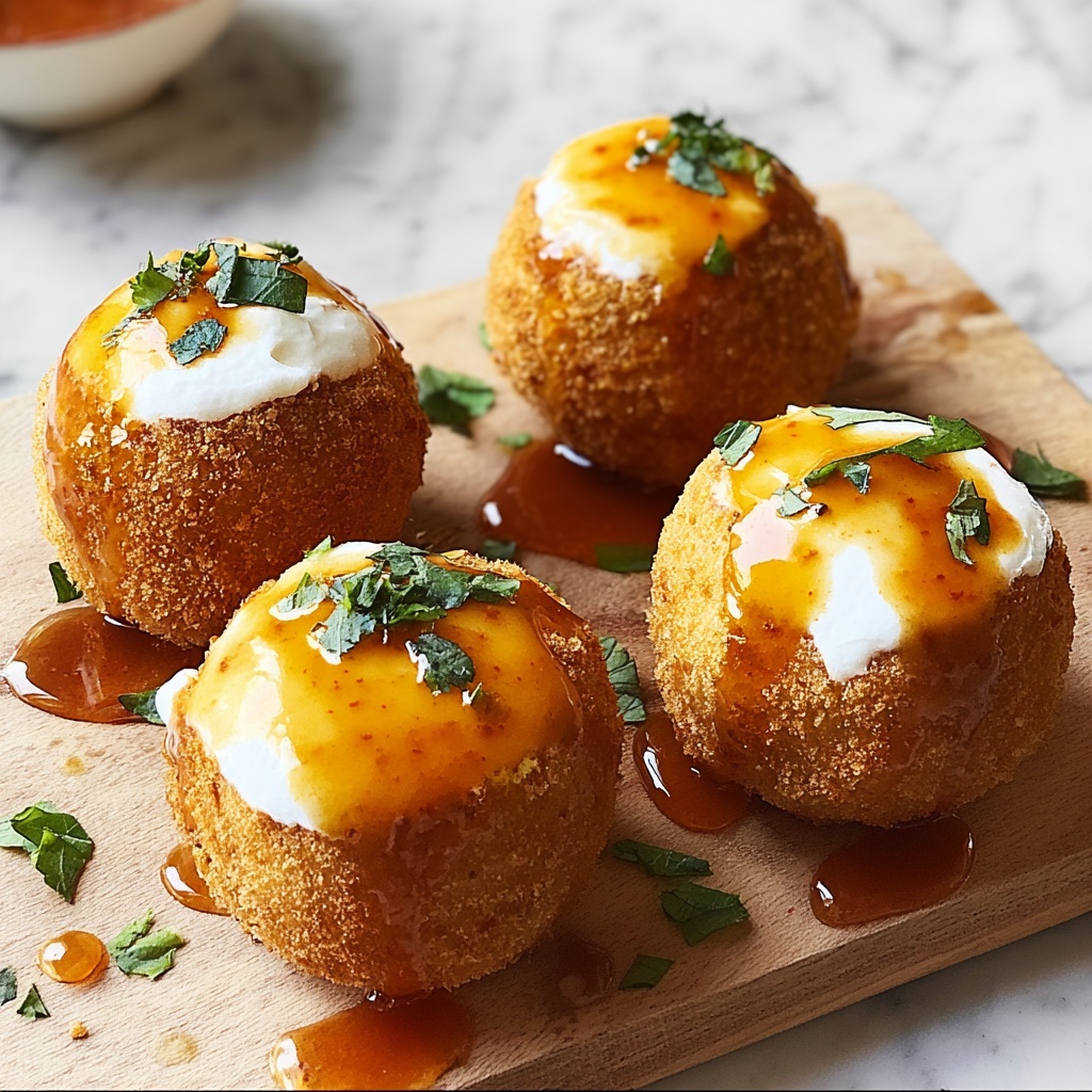 Fried Burrata Bliss: Crisp Cheesy Heaven with Spicy Kick Recipe - Recipe Image