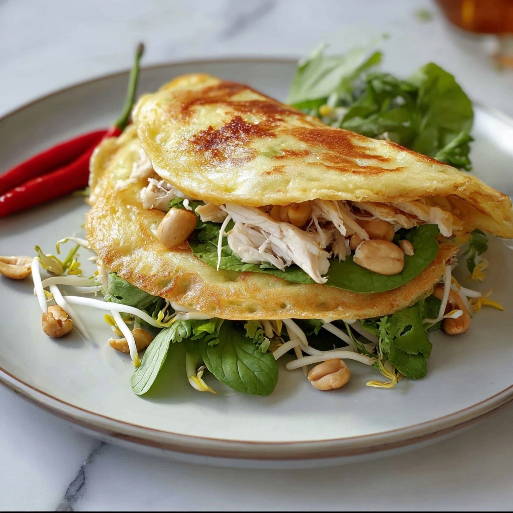 Homemade Vietnamese Pancakes with Shrimp and Mung Bean Sprouts Recipe - Recipe Image