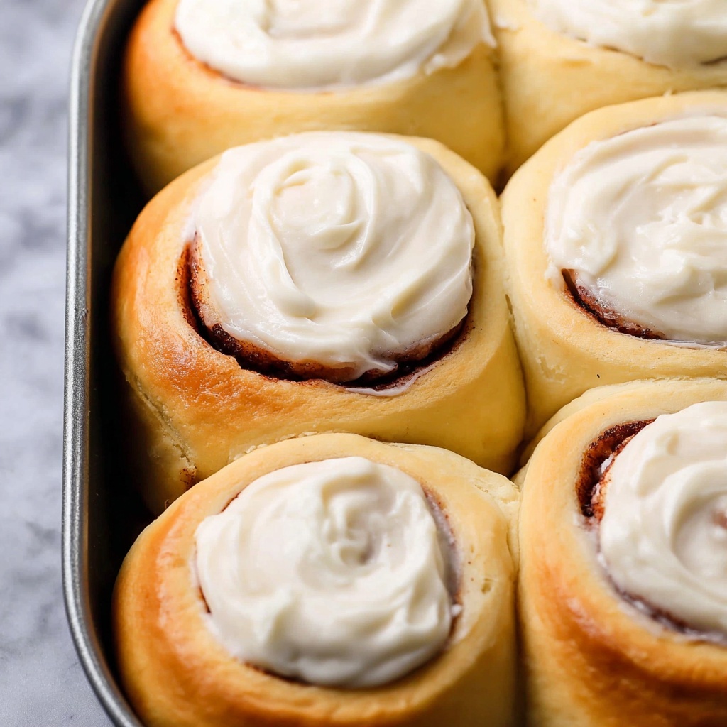 Homemade Cinnamon Rolls with Maple Cream Cheese Frosting Recipe - Recipe Image