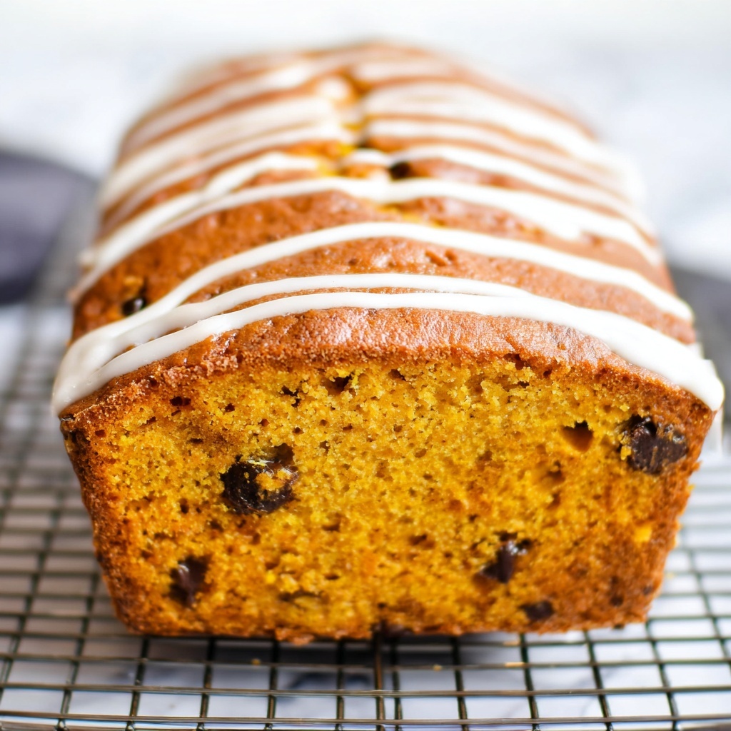 Glazed Chocolate Chip Pumpkin Bread Recipe - Recipe Image