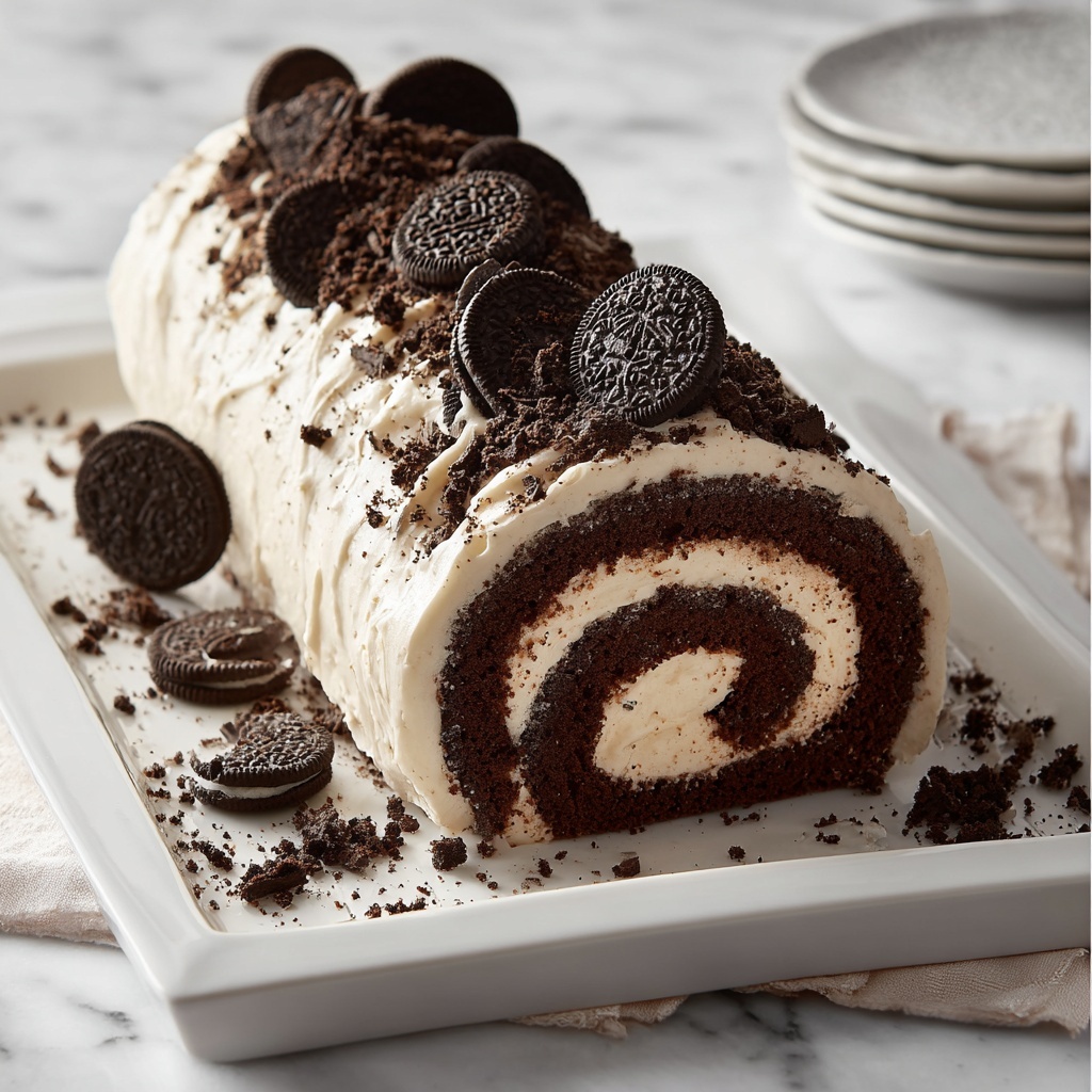 Cookies and Cream Cake Roll Recipe - Recipe Image
