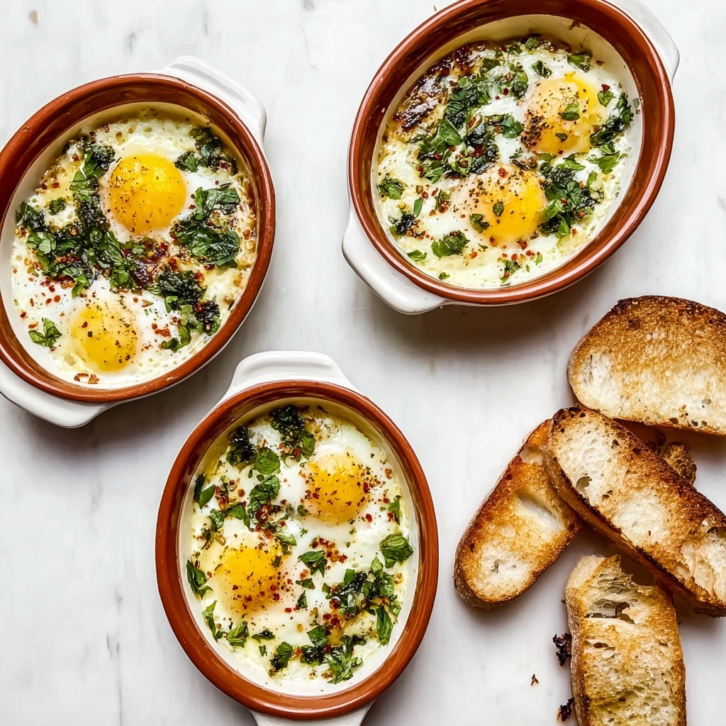 Eggs Cocotte with Cream and Cheese Recipe - Recipe Image