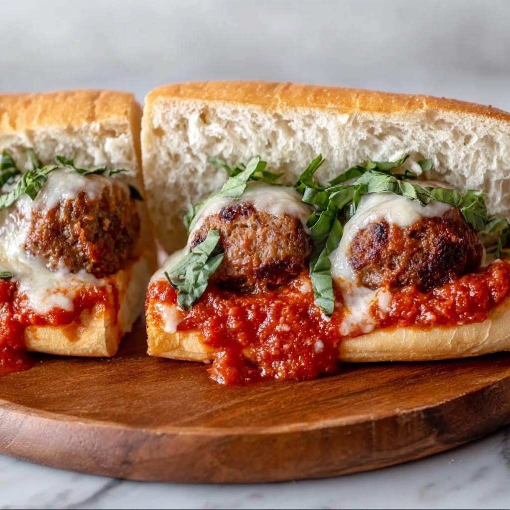 Meatball Subs with Tomato Basil Sauce and Melted Provolone Recipe - Recipe Image