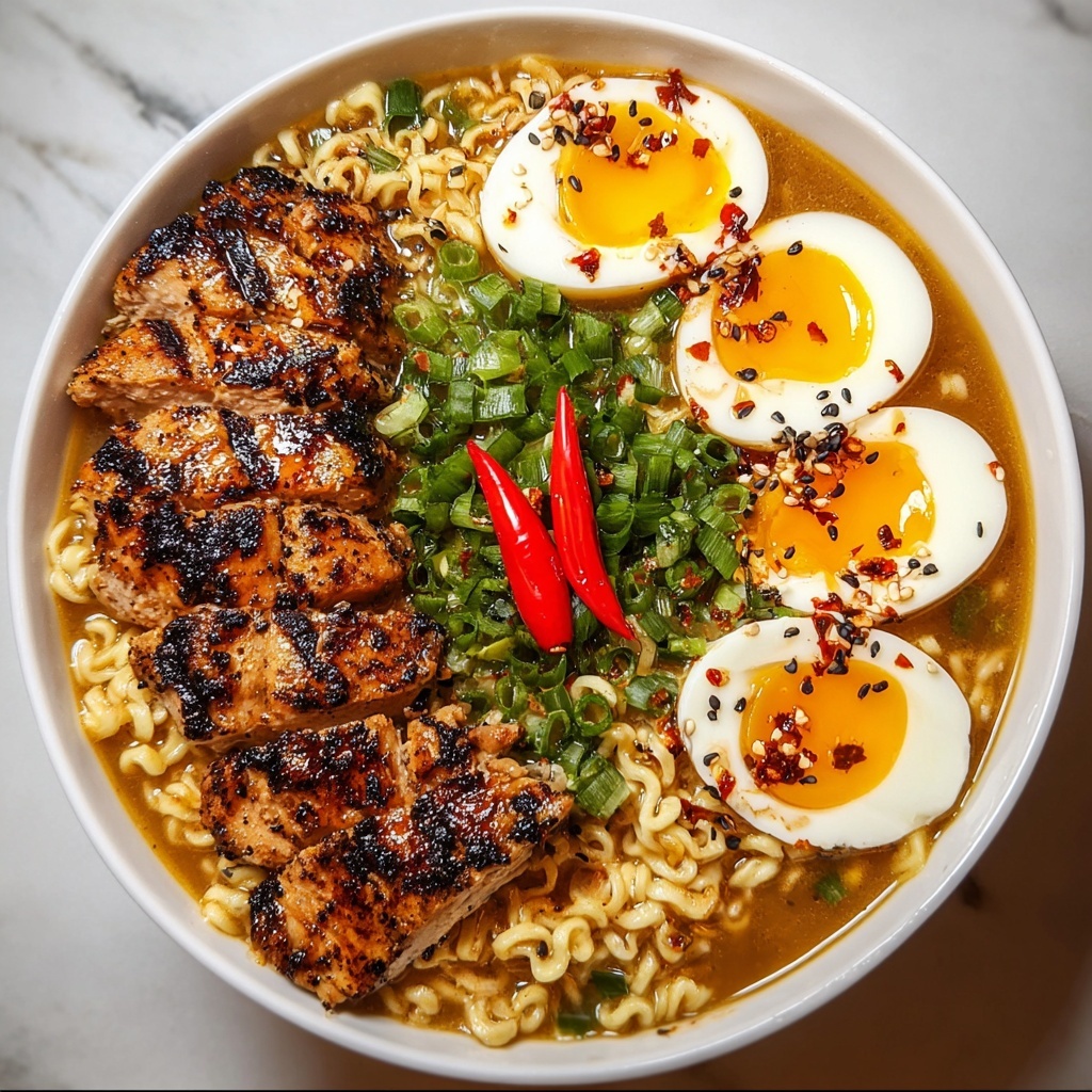 Fiery Chicken Ramen with Garlic and Cream Recipe - Recipe Image