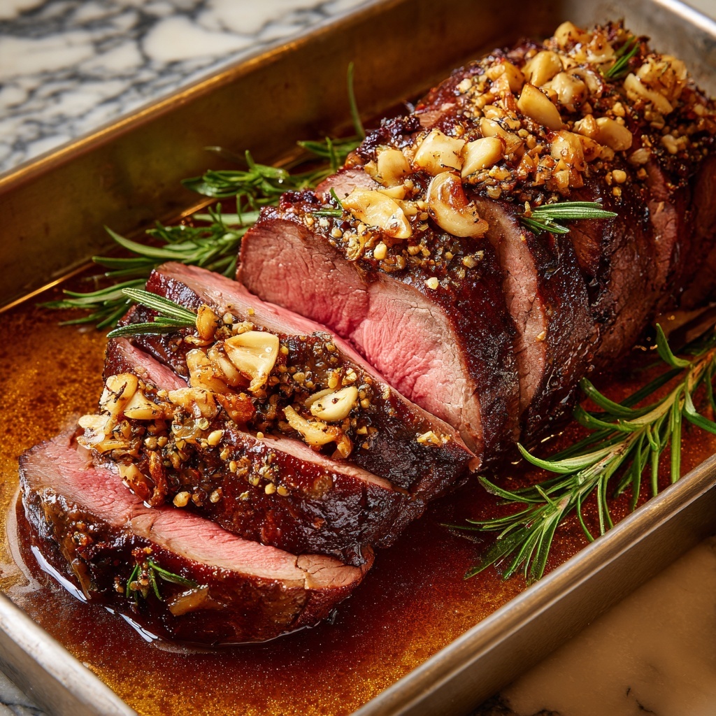 Oven-Roasted Beef Tenderloin with Herbs and Garlic Recipe - Recipe Image