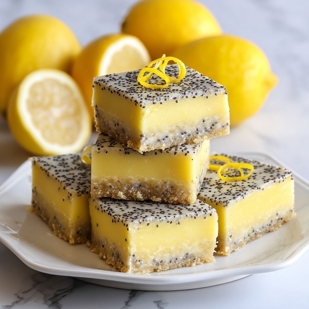 Low Sugar Lemon Poppy Seed Greek Yogurt Bars Recipe - Recipe Image