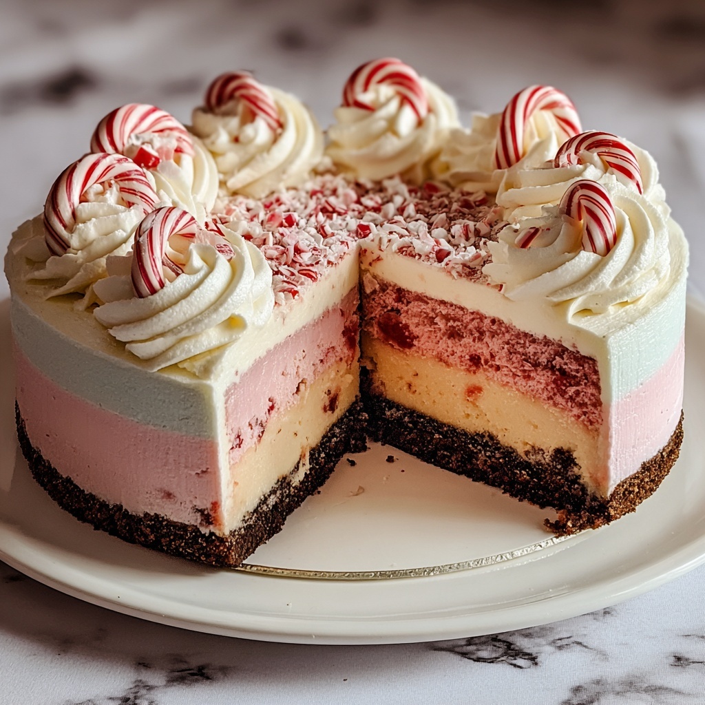 Ultimate Festive Peppermint Ice Cream Cake Recipe - Recipe Image