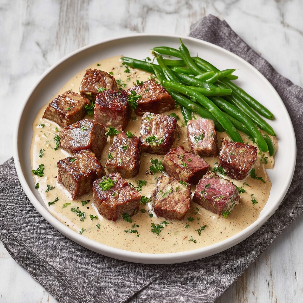 Garlic Butter Steak Bites with Parmesan Cream Sauce Recipe - Recipe Image