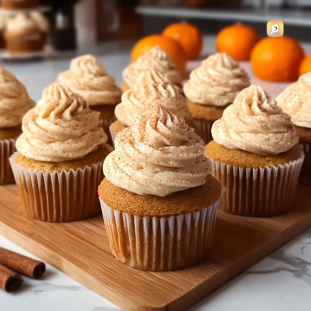 Pumpkin Cupcakes with Cream Cheese Frosting Recipe - Recipe Image