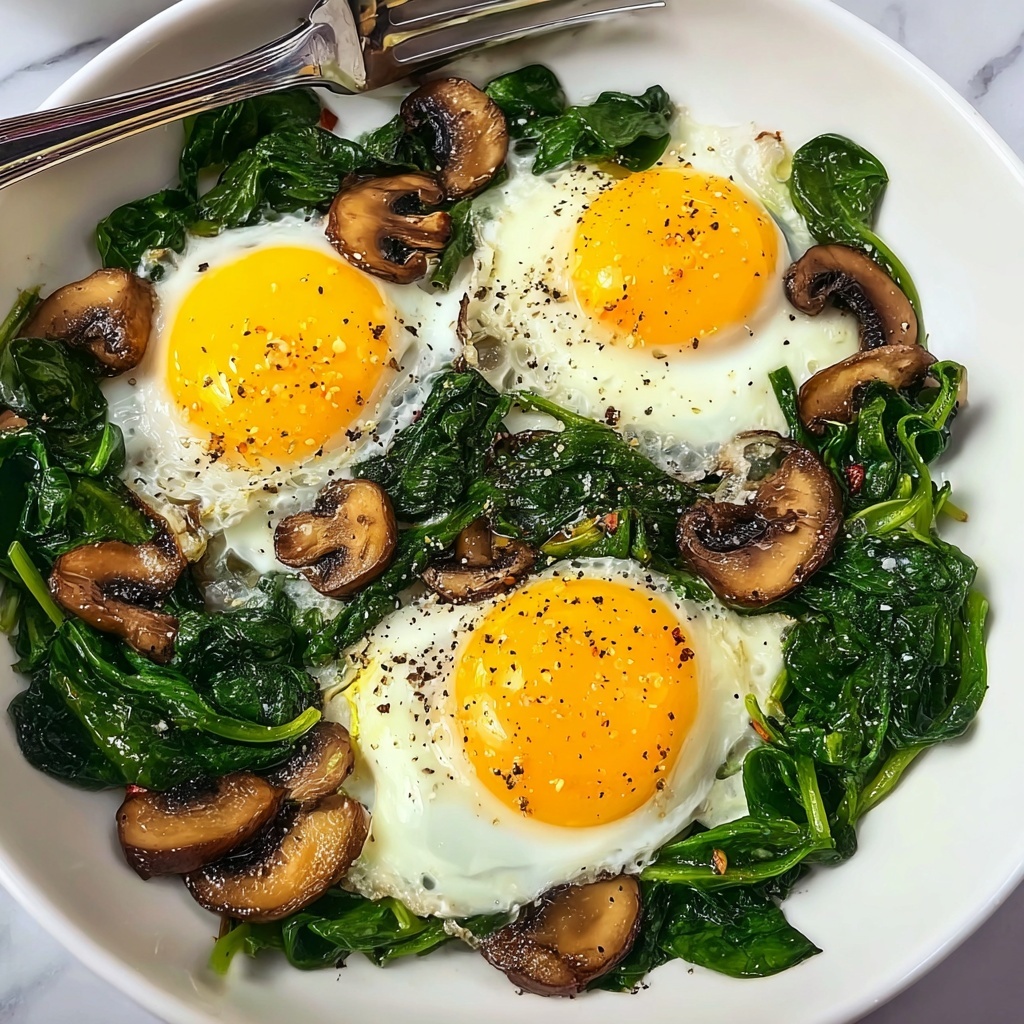 Spinach Mushroom Breakfast Skillet Recipe - Recipe Image