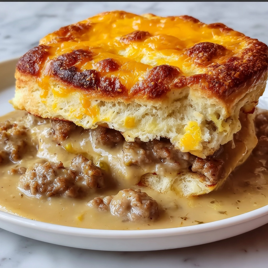 Sausage Gravy & Biscuits Casserole: 7 Comforting Layers Recipe - Recipe Image