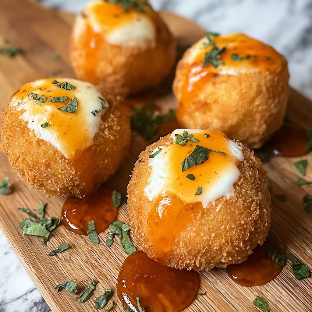 Fried Burrata Bliss: Crisp Cheesy Heaven with Spicy Kick Recipe - Recipe Image