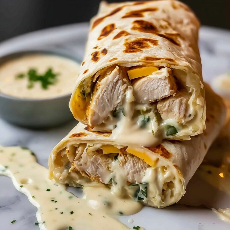 Cheesy Garlic Chicken Wraps Recipe