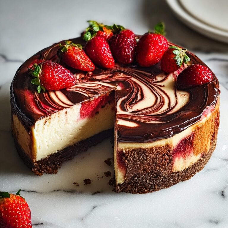 Chocolate Strawberry Swirl Cheesecake Recipe