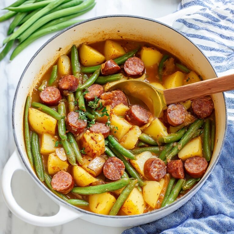 One Pot Smoked Sausage, Green Beans, and Potatoes Recipe