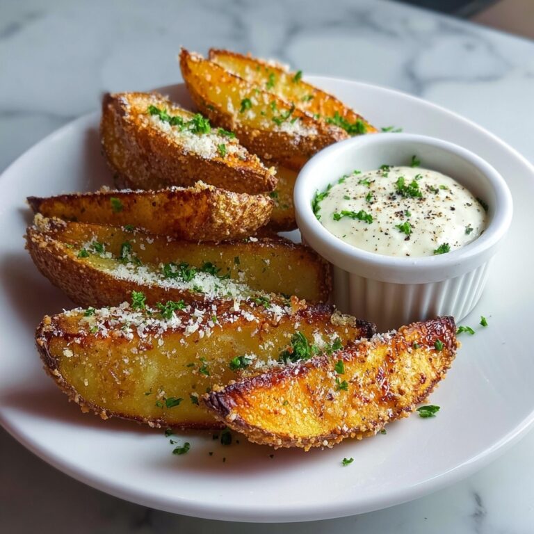 Crispy Garlic Parmesan Potato Wedges Recipe