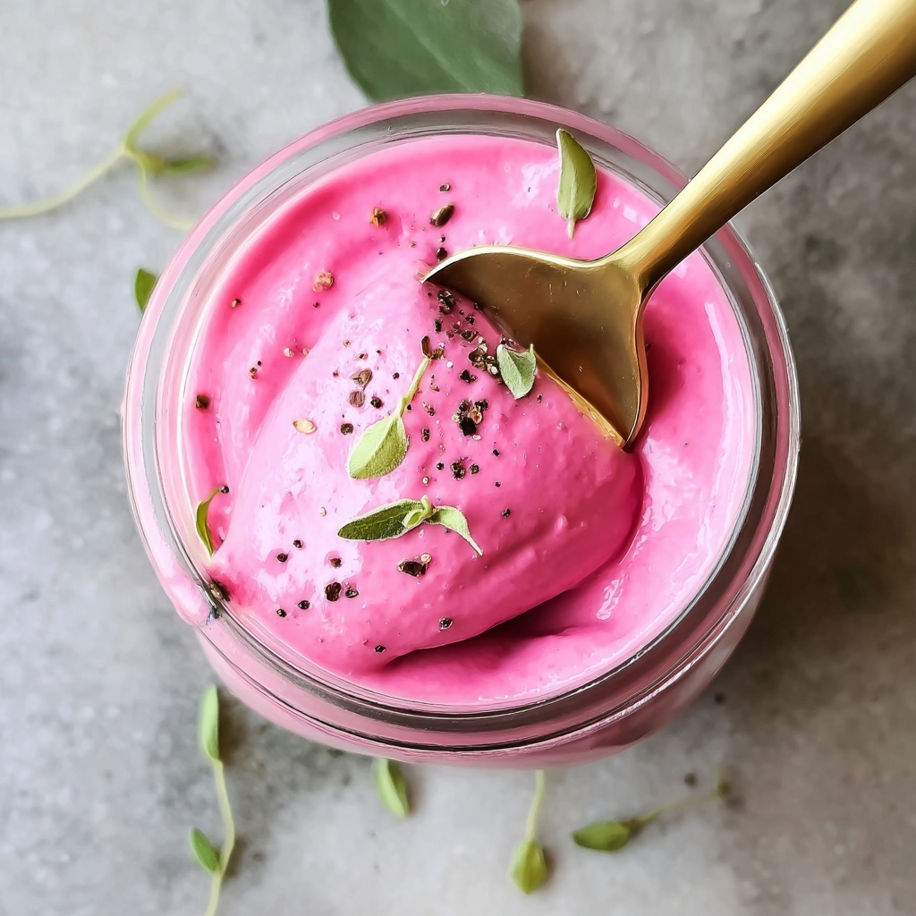 Vegan Pink Sauce Ranch Dressing with Dragon Fruit and Fresh Herbs Recipe - Recipe Image