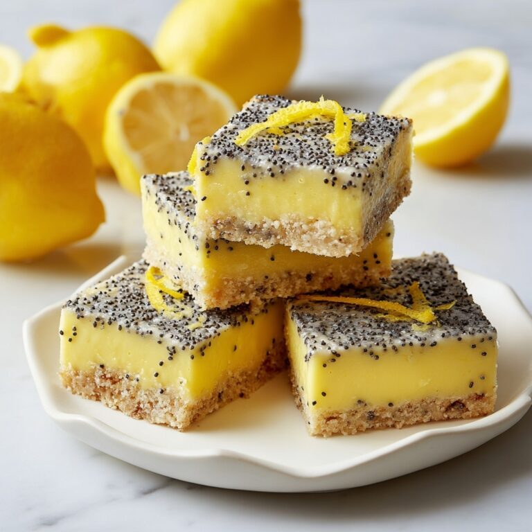 Low Sugar Lemon Poppy Seed Greek Yogurt Bars Recipe