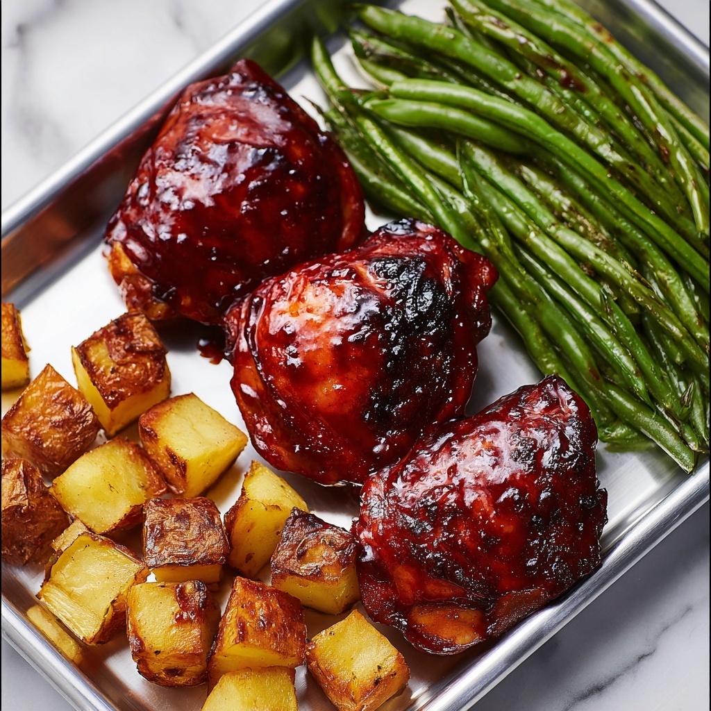 Sheet Pan BBQ Chicken, Potatoes, and Green Beans Recipe - Recipe Image