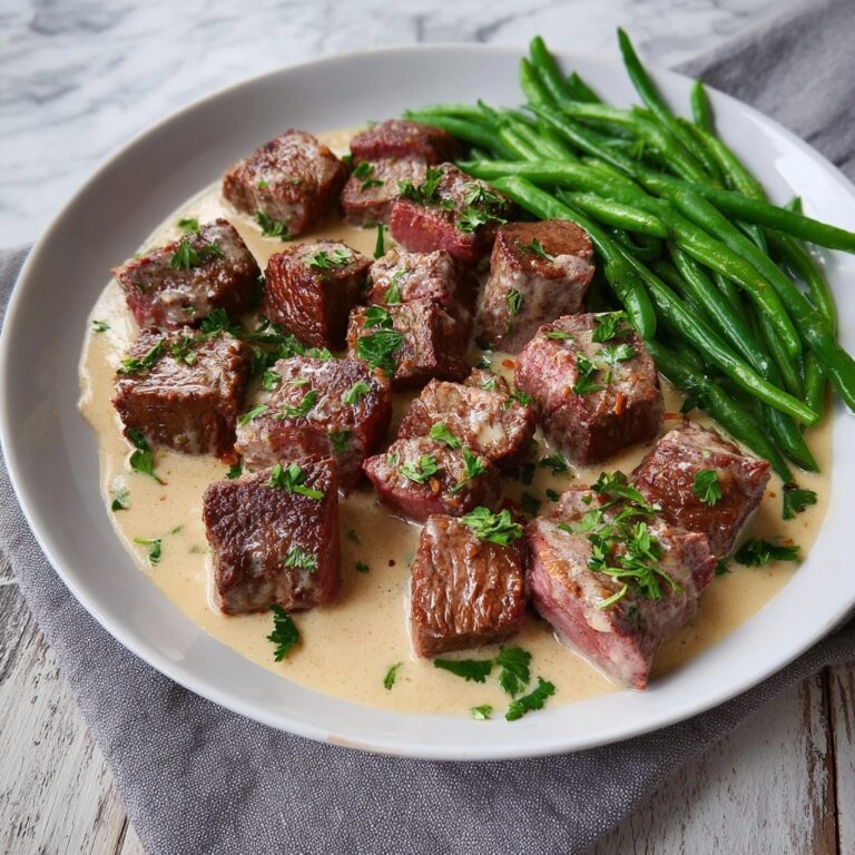 Garlic Butter Steak Bites with Parmesan Cream Sauce Recipe