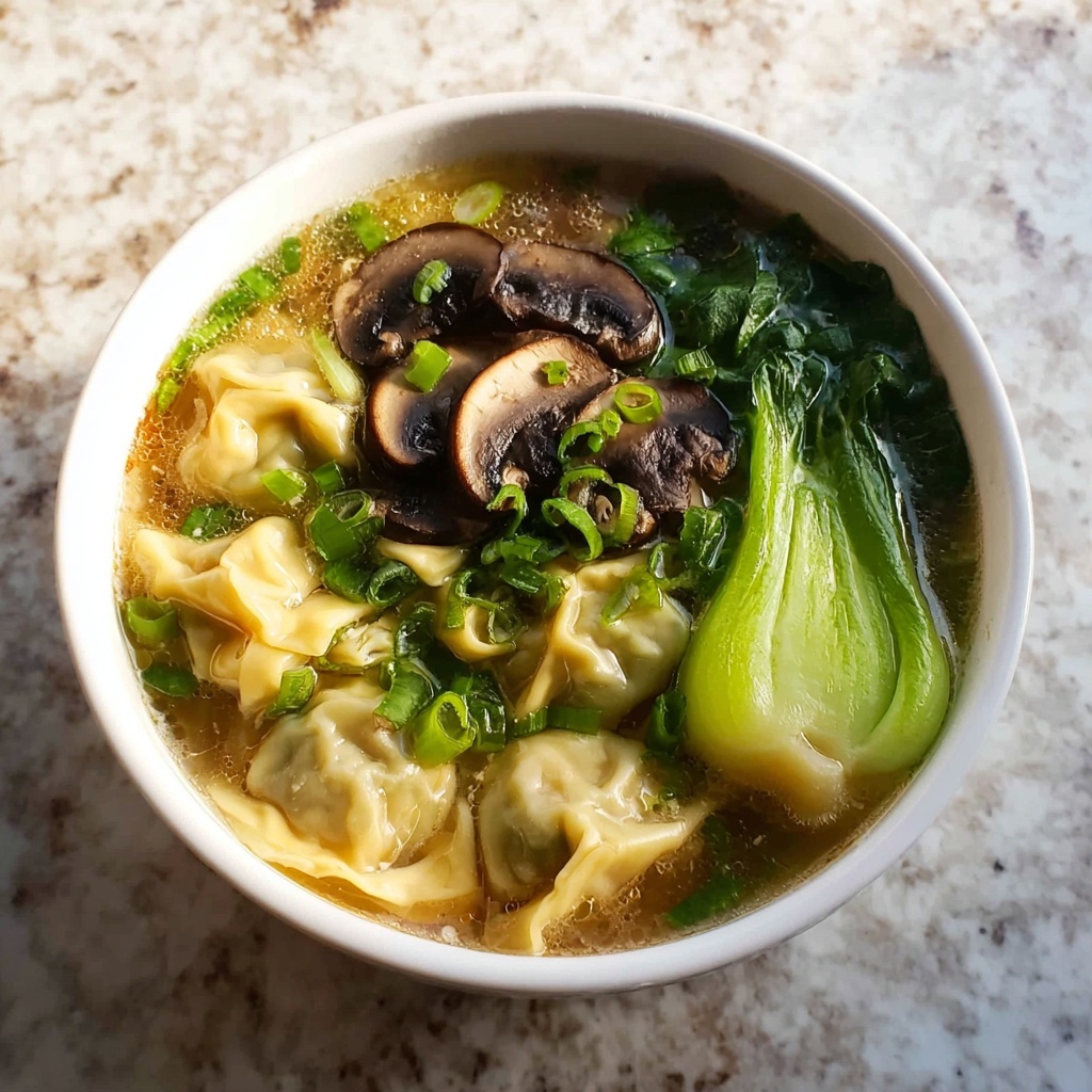 Potsticker Soup with Mushrooms and Bok Choy Recipe - Recipe Image