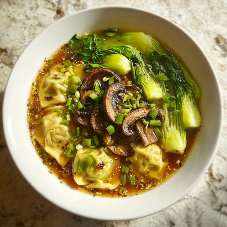 Potsticker Soup with Mushrooms and Bok Choy Recipe